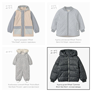 Куртка дутая Wheat "Cammoe Black Sea Stars", ночные звезды